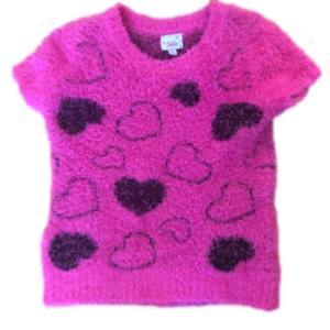 Justice Pink Heart Sweater, Size 12